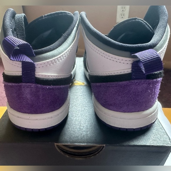 Brand new never worn Jordan 1 Mid SE Purple; size 10c - Picture 8 of 13